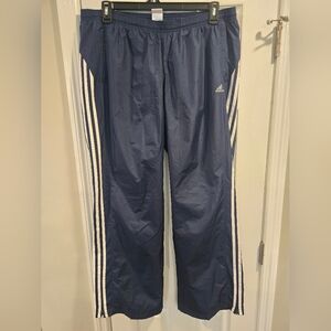 Adidas Dark Blue Athletic Pants with White Stripes